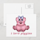 I Liebe Piggies Postkarte (Vorne/Hinten)