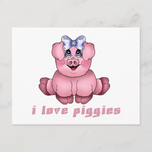 I Liebe Piggies Postkarte (Vorderseite)