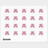 I Liebe Piggies Quadratischer Aufkleber (Blatt)