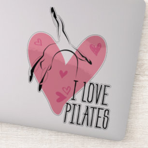 I LIEBE PILATES Pilates Pose auf Eichel Aufkleber