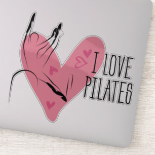 I LIEBE PILATES Pilates Pose auf Eichel Aufkleber