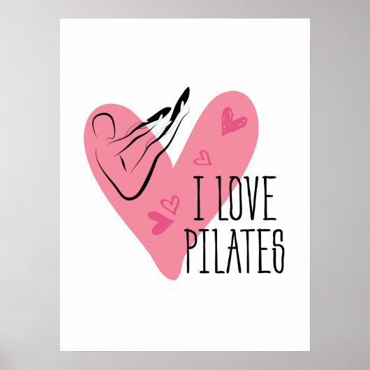 I LIEBE PILATES Pilates Pose auf Eichel Poster (Vorne)
