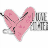 I LIEBE PILATES Pilates Pose Aufkleber (Vorderseite)