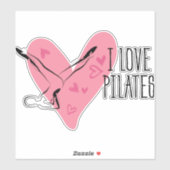 I LIEBE PILATES Pilates Pose Aufkleber (Blatt)