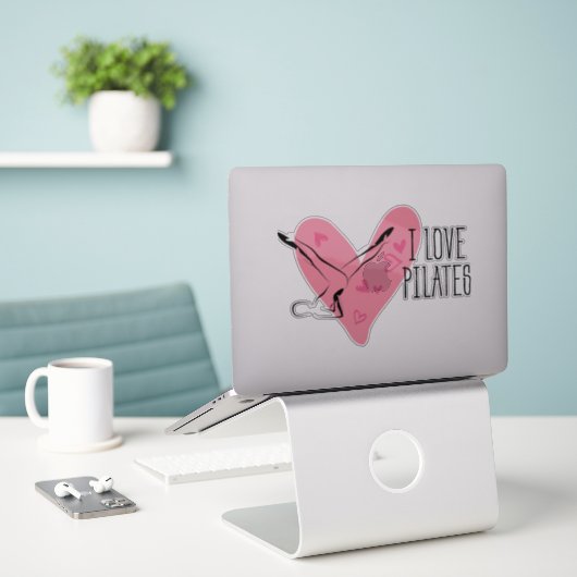 I LIEBE PILATES Pilates Pose Aufkleber (Laptop auf Schreibtisch)