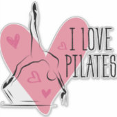 I LIEBE PILATES Pilates Pose über Reformer Aufkleber (Vorderseite)