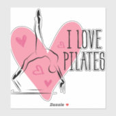 I LIEBE PILATES Pilates Pose über Reformer Aufkleber (Blatt)