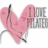 I LIEBE PILATES Pilates Pose über Reformer Aufkleber (Vorderseite)