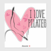 I LIEBE PILATES Pilates Pose über Reformer Aufkleber (Blatt)