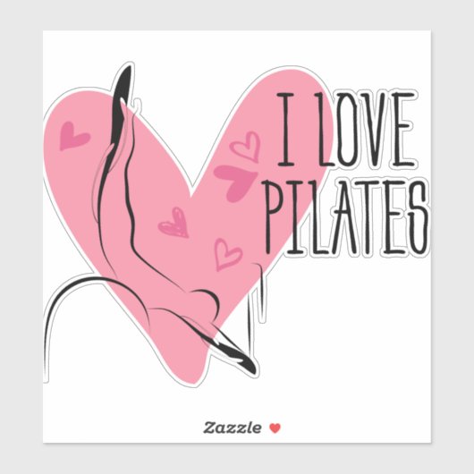 I LIEBE PILATES Pilates Pose über Reformer Aufkleber (Blatt)