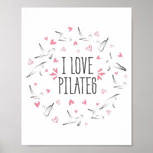 I LIEBE PILATES Pilates Posen in der Form eines Poster