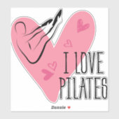 I LIEBE PILATES Pilates Rocker Pose Aufkleber (Blatt)