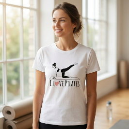 I Liebe Pilates Quote Simple Heart Workout T-Shirt