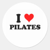 I Liebe Pilates Runder Aufkleber (Vorderseite)