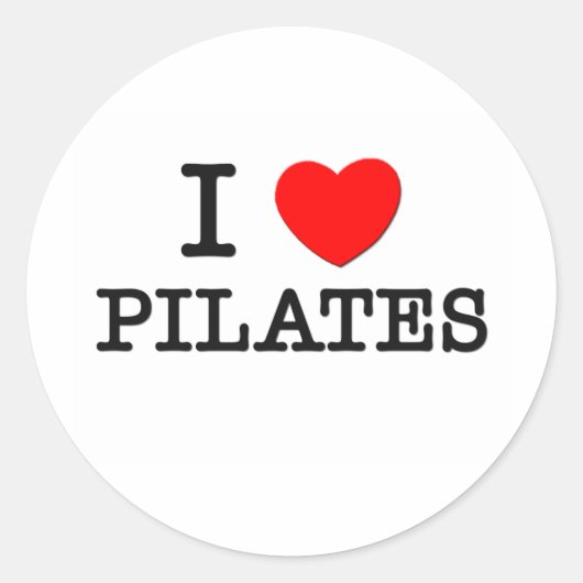 I Liebe Pilates Runder Aufkleber (Vorderseite)