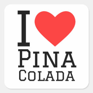 I Liebe pina colada Quadratischer Aufkleber