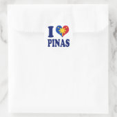 I Liebe Pinas Runder Aufkleber (Tasche)