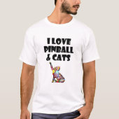 I Liebe Pinball & Cats Niedlich Kitty Cat Feline L T-Shirt (Vorderseite)