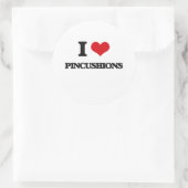 I Liebe Pincushions Runder Aufkleber (Tasche)