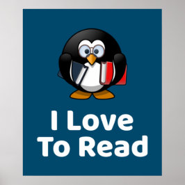 I Liebe Pinguin Poster zu lesen