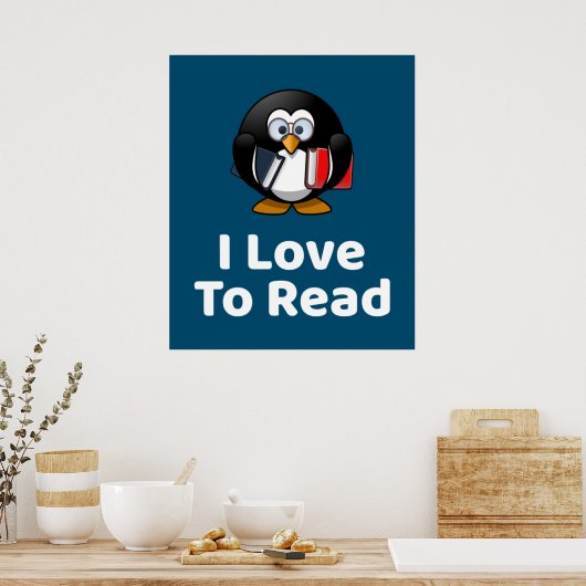 I Liebe Pinguin Poster zu lesen (Küche)