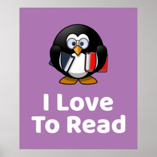 I Liebe Pinguin Poster zu lesen