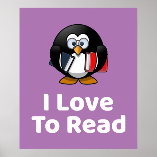 I Liebe Pinguin Poster zu lesen (Vorne)