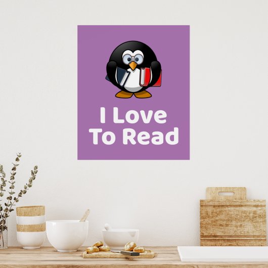 I Liebe Pinguin Poster zu lesen (Küche)