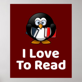 I Liebe Pinguin Poster zu lesen