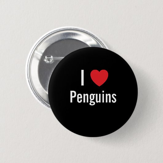 I Liebe Pinguine Button (Vorne & Hinten)
