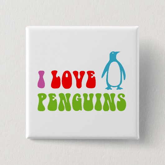 I Liebe Pinguine Button (Vorderseite)
