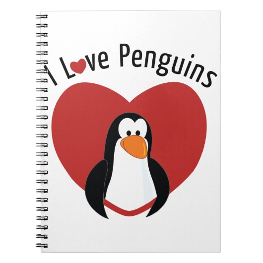 I Liebe Pinguine Notizblock (Vorderseite)