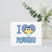 I Liebe Pinguine Postkarte (Stehend Vorderseite)