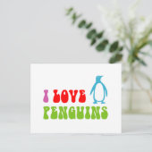 I Liebe Pinguine Postkarte (Stehend Vorderseite)
