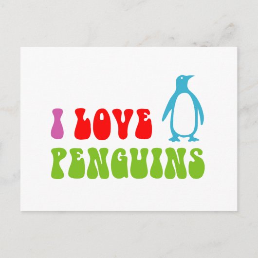 I Liebe Pinguine Postkarte (Vorderseite)