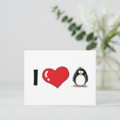 I Liebe Pinguine Postkarte (Stehend Vorderseite)