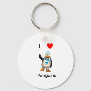 I Liebe Pinguine Schlüsselanhänger