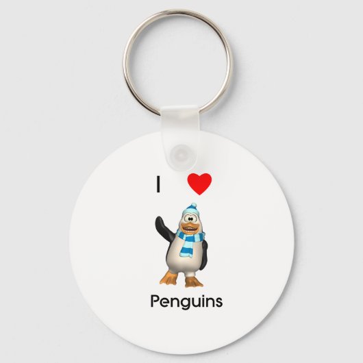 I Liebe Pinguine Schlüsselanhänger (Vorderseite)