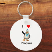 I Liebe Pinguine Schlüsselanhänger (Vorderseite)