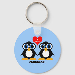 I Liebe Pinguine Schlüsselanhänger