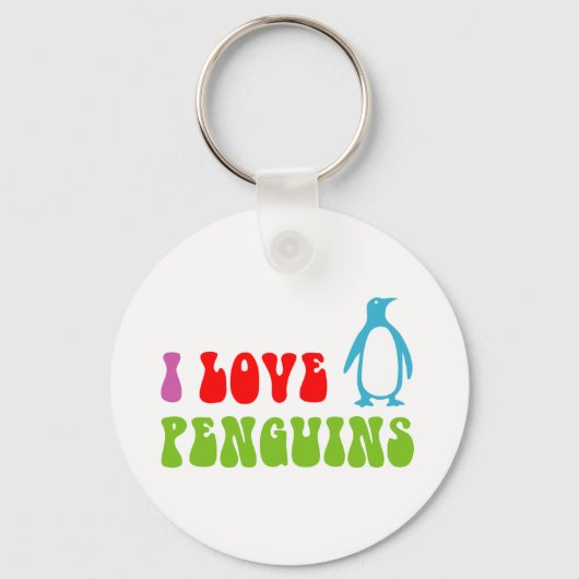 I Liebe Pinguine Schlüsselanhänger (Vorderseite)