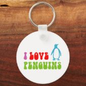 I Liebe Pinguine Schlüsselanhänger (Vorderseite)