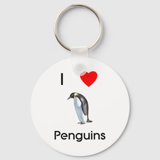 I Liebe Pinguine Schlüsselanhänger (Vorderseite)