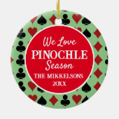 I Liebe Pinochle Saison Keramik Ornament (Hinten)