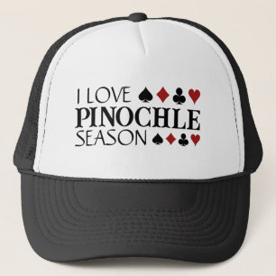 I Liebe Pinochle Saison und Anzug T - Shirt Truckerkappe