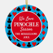 I Liebe Pinochle Season Blue Keramik Ornament (Vorne)