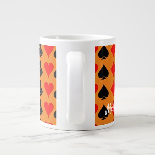I Liebe Pinochle Season Burnt Orange Jumbo-Tasse (Rückseite)