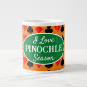 I Liebe Pinochle Season Burnt Orange Jumbo-Tasse (Vorderseite)