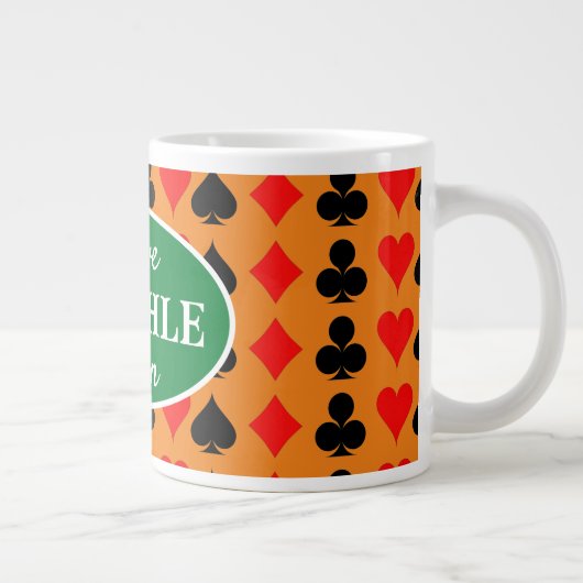 I Liebe Pinochle Season Burnt Orange Jumbo-Tasse (Rechts)
