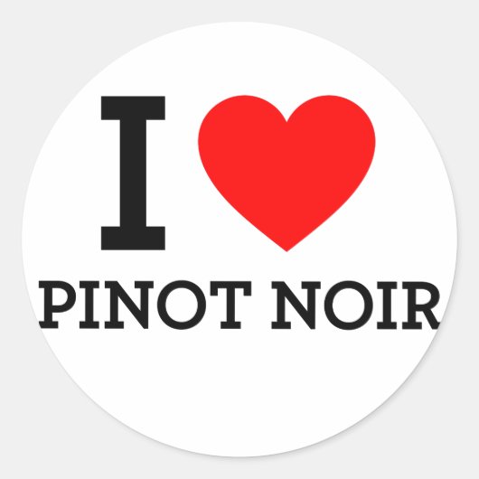 I Liebe Pinot Noir Runder Aufkleber (Vorderseite)